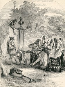 Károly herceg meglepte az Infantát Orchardban, 19. század alkotó: English School