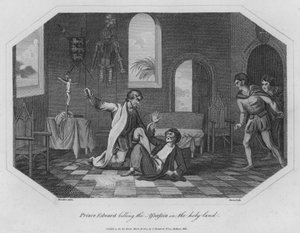 Edward herceg megöli az orgyilkost a Szentföldön alkotó: English School