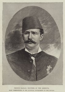 Hasszán herceg, Khedive testvére, az egyiptomi kormány főbiztosa a szudáni államban (metszet) alkotó: English School