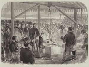 Leopold herceg lerakja egy új kórház alapkövét Bishop