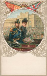 Walesi herceg és hercegnő a szövetségi parlament megnyitója, Melbourne, 1901. május 9. alkotó: English School