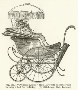 Louise Princess Mail-Cart mozgatható kúttal, amely fekvőágyat képez, Hitchings, London