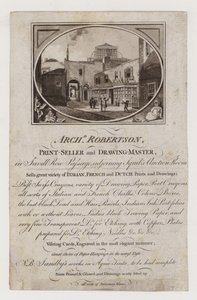 Nyomdakereskedő és rajzmester, Archibald Robertson, kereskedelmi kártya alkotó: English School