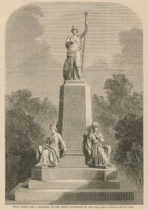 Díjterv az 1851-es Nagy Kiállítás emlékművére alkotó: English School