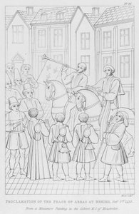 Az arras-i béke kihirdetése Rheimsben, 1435. október 2. (metszet) alkotó: English School