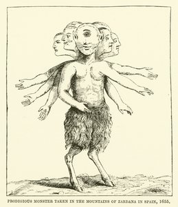 Csodálatos szörnyeteg a spanyolországi Zardana hegyeiben, 1655-ben alkotó: English School