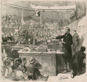Tyndall professzor előadásokat tart a Királyi Intézetben, 1870 alkotó: English School
