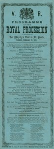 A királyi körmenet programja a londoni Szent Pál-székesegyházban tett látogatása alkalmából, 1872. február 27-én alkotó: English School