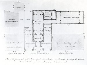 Javasolt alaprajz az Egyiptomi Csarnokhoz, Picadilly, 1810 (tinta papíron) alkotó: English School