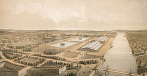 A Crystal Palace javasolt helyszíne a Battersea Parkban alkotó: English School
