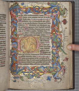 Zsoltáros sarum használati naptár, Fol 82 recto, c.1425-75 (tinta, festék és arany pergamen) alkotó: English School