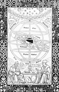Ptolemaiosz rendszere, illusztráció a középkor és a reneszánsz tudományából és irodalomból, írta és vésette Paul Lacroix, 1878 alkotó: English School