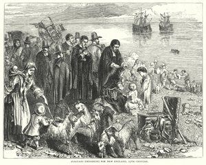 Az Új-Angliába induló puritánok alkotó: English School