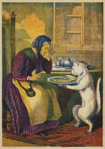 Puss Brings in Fish (színes litográfia) alkotó: English School