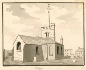 Putney Church, London (wc papíron) alkotó: English School