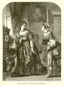 Anna királynő és Mrs. Danvers a jelenléti kamrában alkotó: English School