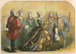 Anna királynő megérinti Dr. Johnsont, amikor még fiú volt, hogy meggyógyítsa a scrofulából alkotó: English School