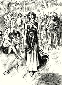 Boadicea királynő és katonái (litográfia) alkotó: English School
