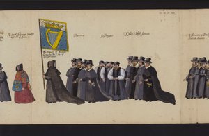 Erzsébet királynő temetési menete (színes metszet) alkotó: English School