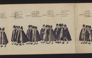 Erzsébet királynő temetési menete (színes metszet) alkotó: English School