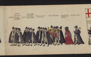 Erzsébet királynő temetési menete (színes metszet) alkotó: English School