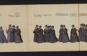 Erzsébet királynő temetési menete (színes metszet) alkotó: English School