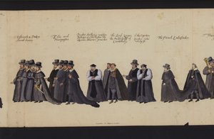 Erzsébet királynő temetési menete (színes metszet) alkotó: English School