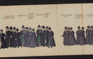 Erzsébet királynő temetési menete (színes metszet) alkotó: English School