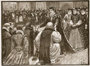 Mary Queen and the State Prisoners in the Tower, illusztráció a Cassells Illustrated History of Englandből (szépia fotó) alkotó: English School