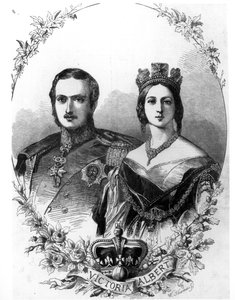 Viktória királynő (1819-1901) és Albert herceg (1819-61) W. Thomas metszete, 1844 alkotó: English School