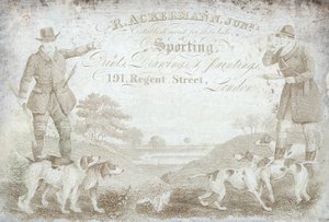 R Ackermann, Junior, 191 Regent Street, kereskedelmi kártya alkotó: English School