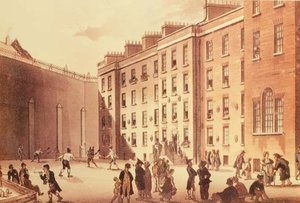 Ütők a Fleet börtönben, illusztráció a "London Life"-ból, pub. 1809 (litho) alkotó: English School