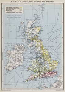Nagy-Britannia és Írország vasúti térképe (színes litográfia) alkotó: English School
