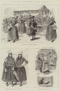 Tomboló vázlatok, holland népi (metszet) alkotó: English School