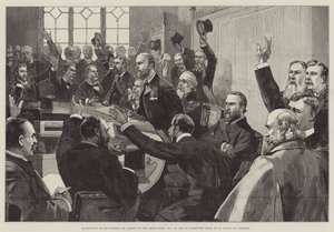 Parnell úr újraválasztása az Ír Párt vezetőjévé, 1890. november 25-én, az alsóház 15. számú bizottsági termében alkotó: English School