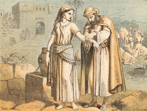 Rebeka a kútnál (színes metszet) alkotó: English School