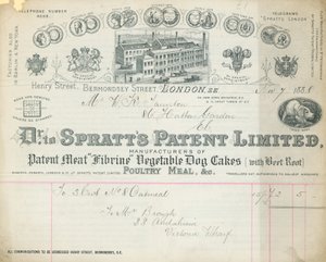 Nyugta a Dr Spratts Patent Limited részére alkotó: English School