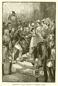 Louis Philippe fogadása a windsori kastélyban alkotó: English School