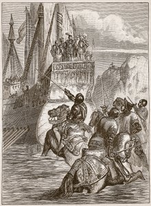 Zsigmond császár fogadása, illusztráció a Cassells Illustrated History of Englandből (szépia fotó) alkotó: English School