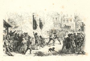 Vallásüldözés; XVI. Lajos (metszet) alkotó: English School