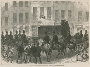A Fenian foglyok eltávolítása a Bow Street-i Bíróság épületéből alkotó: English School