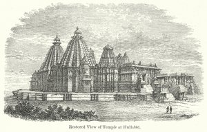A hullabidi templom restaurált látképe (metszet) alkotó: English School