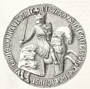 I. Edward nagypecsétjének hátoldala alkotó: English School