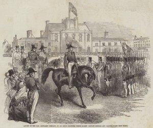 Áttekintése a Honorable Tüzér Társaságról, Ő Királyi Fensége Albert herceg, főkapitány és ezredes (metszet) alkotó: English School