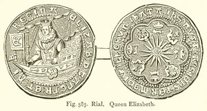 Rial. Elizabeth királynő alkotó: English School