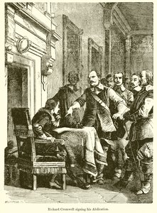 Richard Cromwell aláírta lemondását alkotó: English School