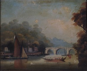 A Richmond Bridge Twickenham felé néz, Middlesexben alkotó: English School