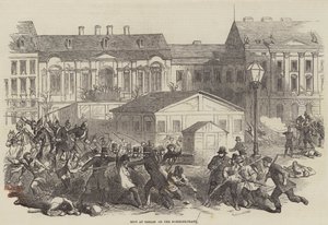 Zavargás Berlinben a Domhofs-Platzon (metszet) alkotó: English School