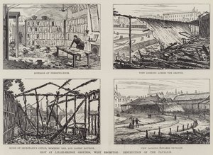 Riot at Lillie-Bridge Grounds, West Brompton, Destruction of the Pavilion (metszet) alkotó: English School