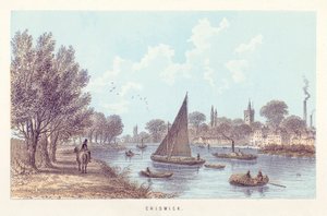 Temze folyó: Chiswick (színes metszet) alkotó: English School